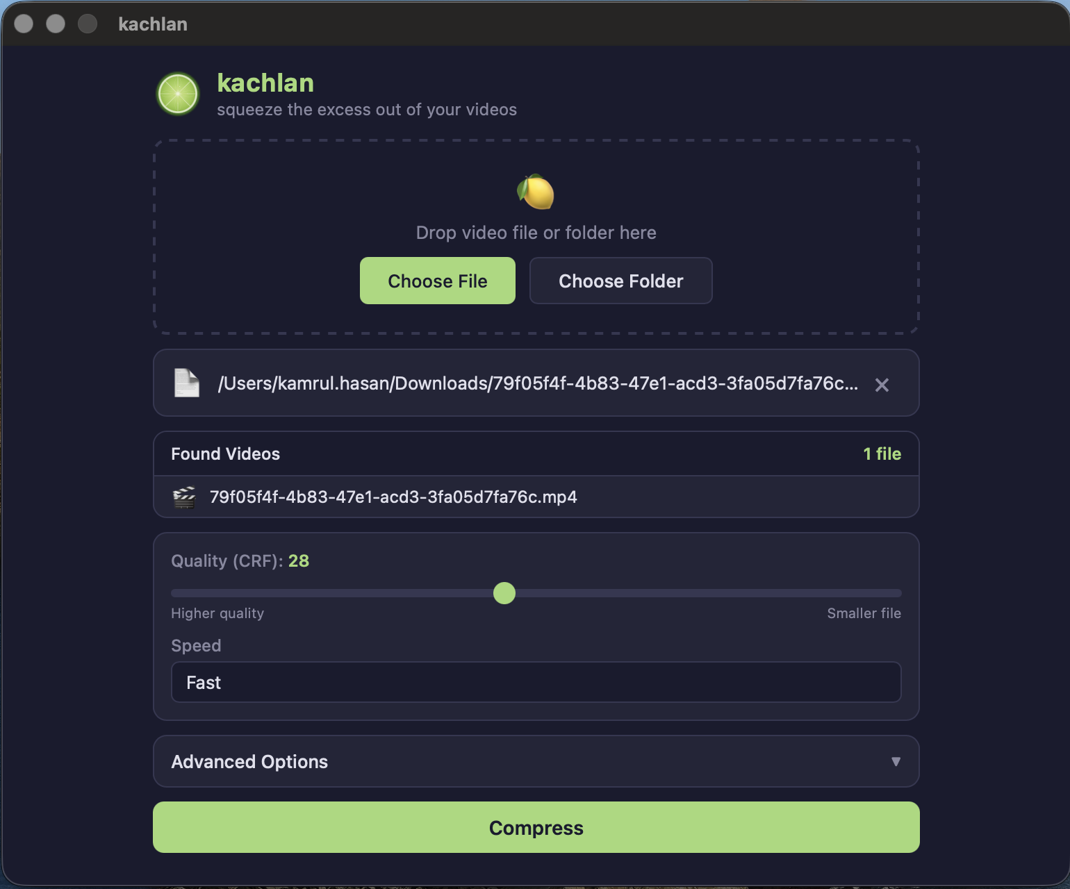 kachlan GUI - Main Interface